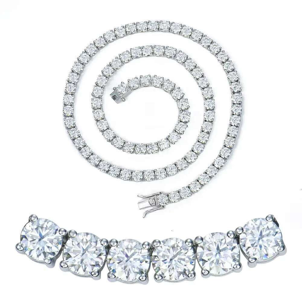 2-6mm Hiphop Sier Cluster Iced Out Vvs Gra Certified Dia Mossanite Moissanite Jewelry Necklace Tennis Chain for Man