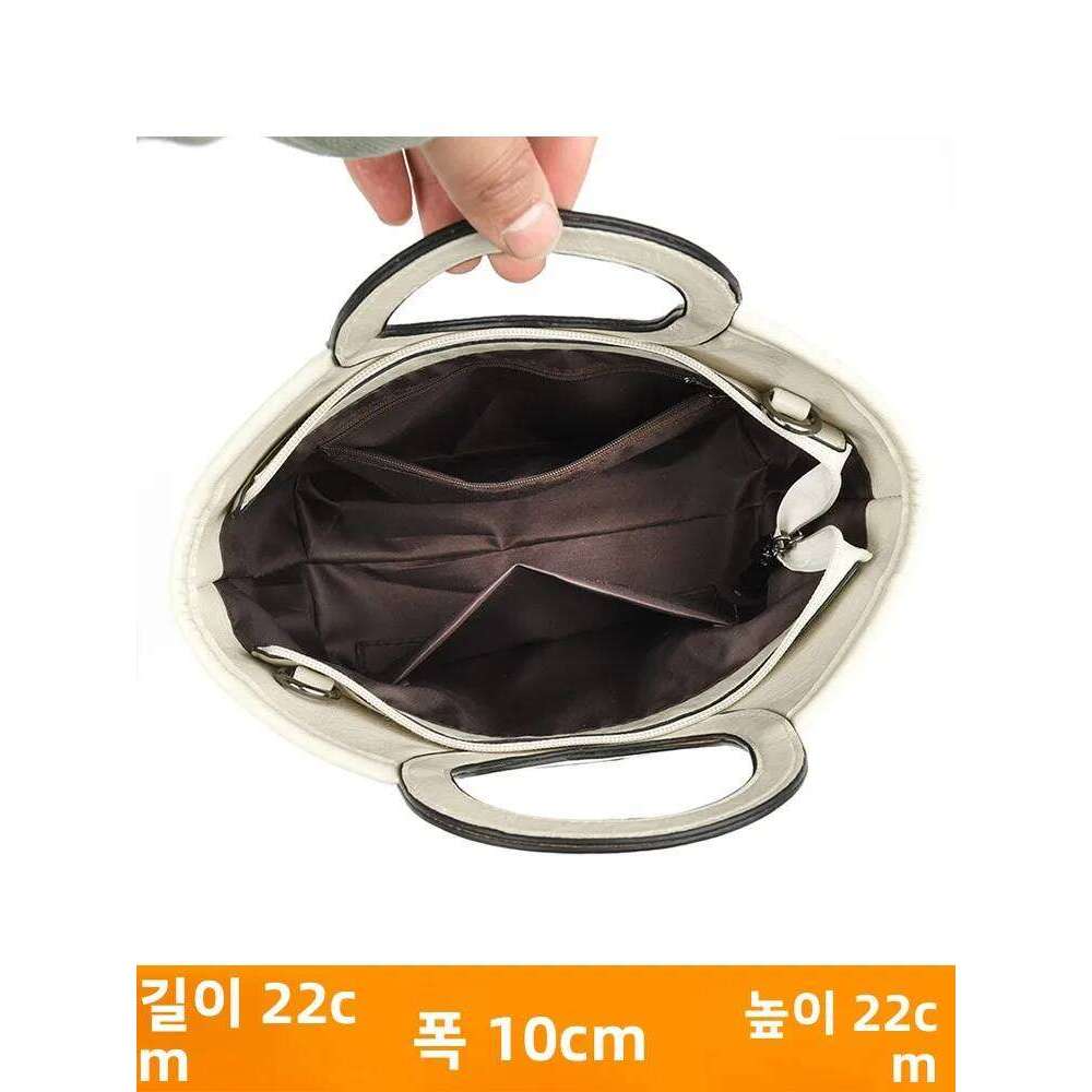 Trendy Leather Oulder Women Crossbody Handbag Soft Cowhide Small Size Basket Ape Everyday Bag For Middle Aged Mot