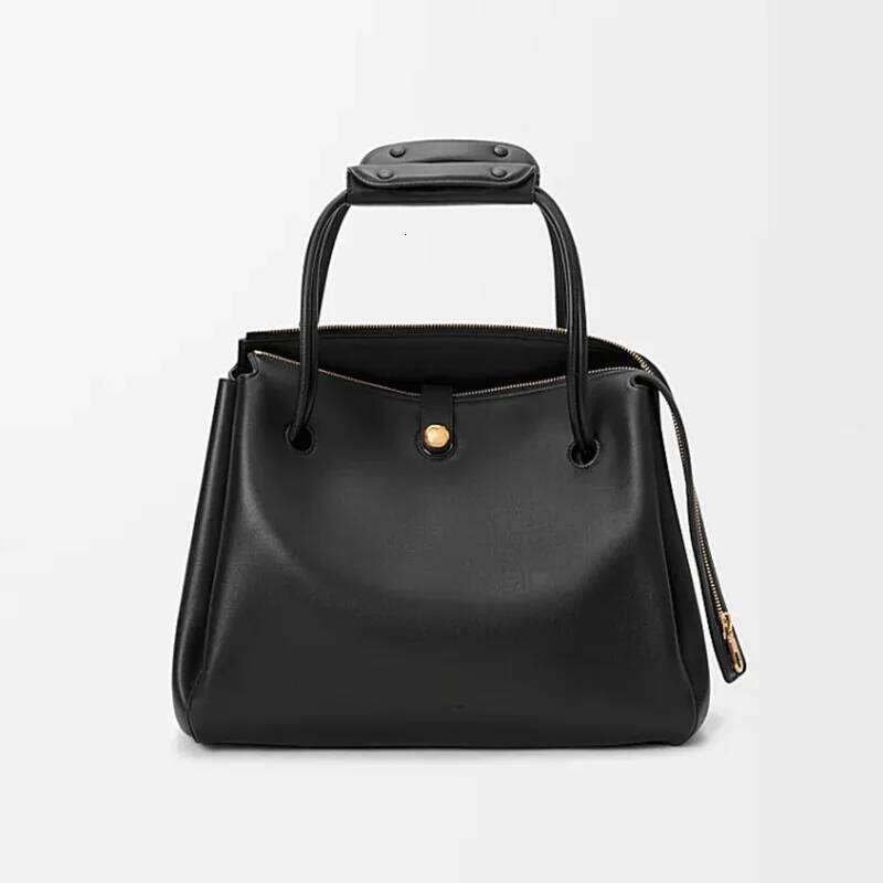 Crossbody Shoulder Bag Large Capacity Soft Leather Women Tote Bag Solid Color Commuting Everyday Sling Bag Black Handbag