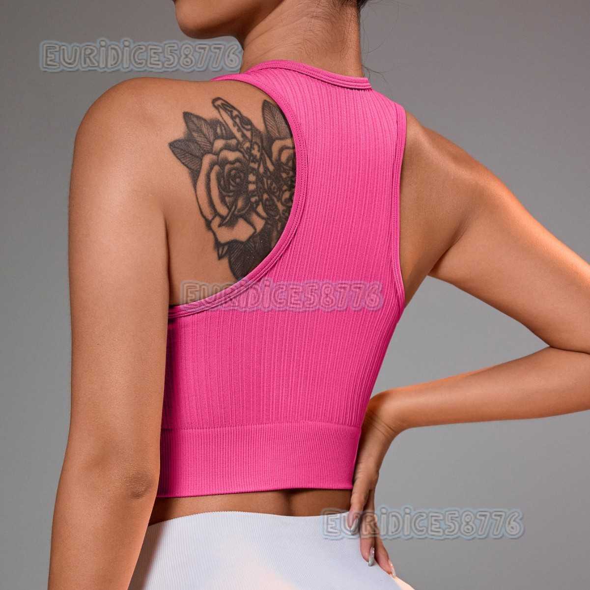 New Yoga Vest Double Vertical Stripe Vest White High-end Yoga Breathable Quick-dry Sports Running Fitness Wear for Women H250819