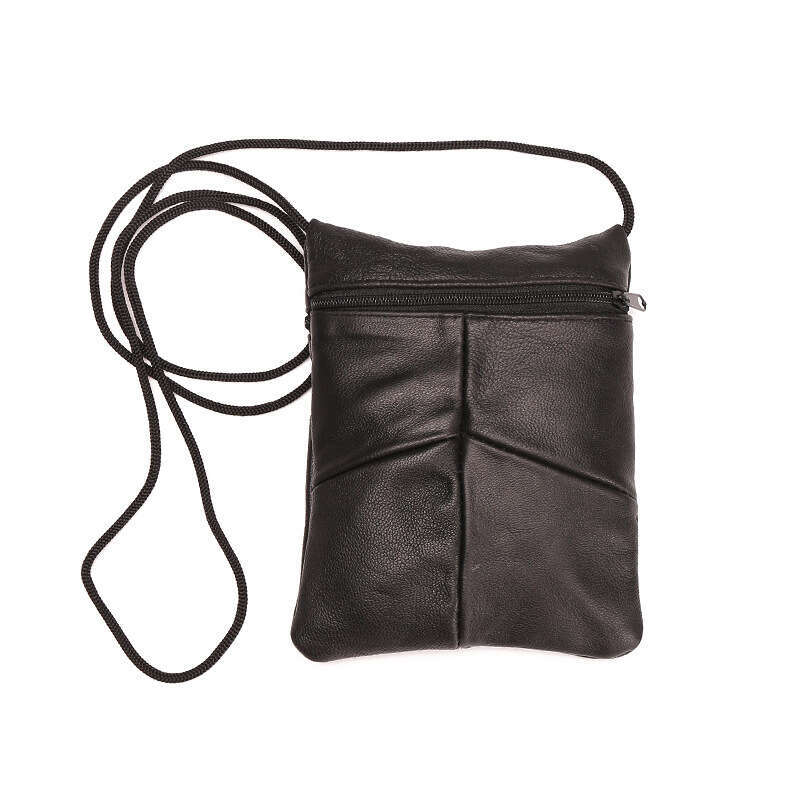 Genuine Leather ID Holder Sheepskin Crossbody Chest Coin Purse Phone Bag