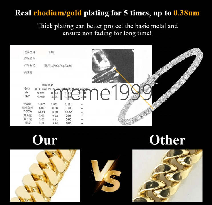 Dropshipping Fine Jewelry 925 Sterling Silver Men Women 2mm 3mm 4mm 5mm Moissanite Diamond Tennis Chain Bracelet