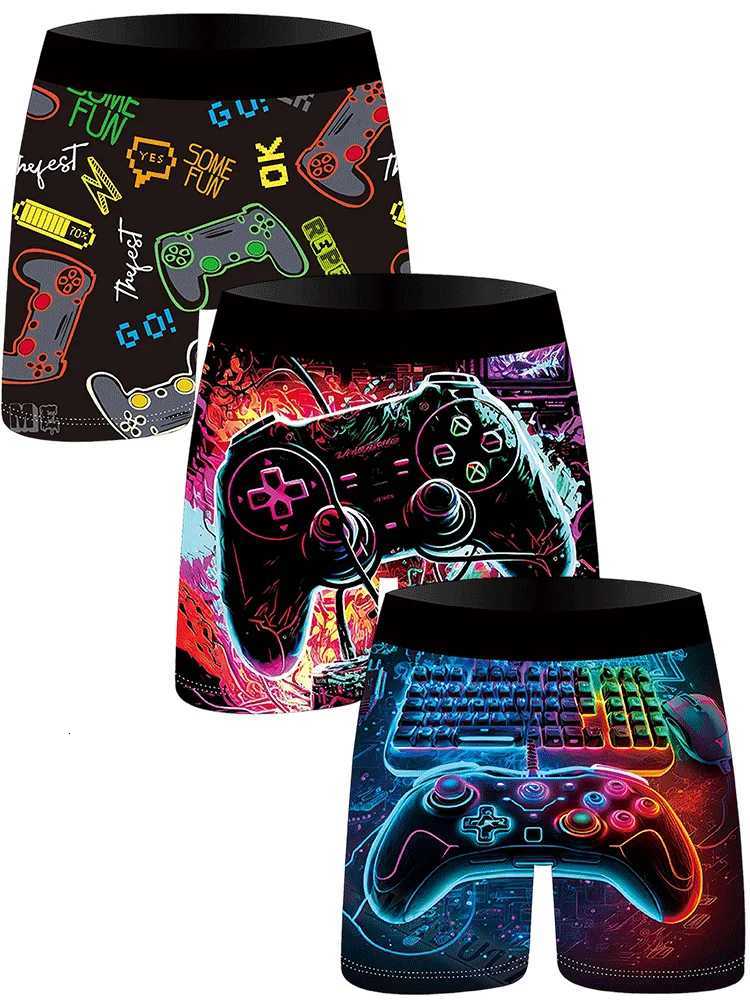 3Pcs Handle Print Fashionable Mens Underwear Casual Youth Sports Shorts Comfortable Breathable Stretch Shorts Underwear W250819