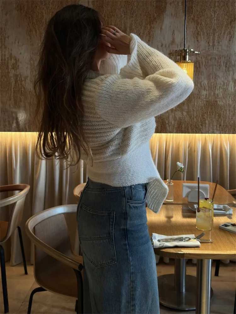 Tossy White Vintage Knit Sweater Cardigan for Women Hollow Out Loose Ele Autumn 2025 Cover Up Knitwear Fe Cardigan Top XJ250819