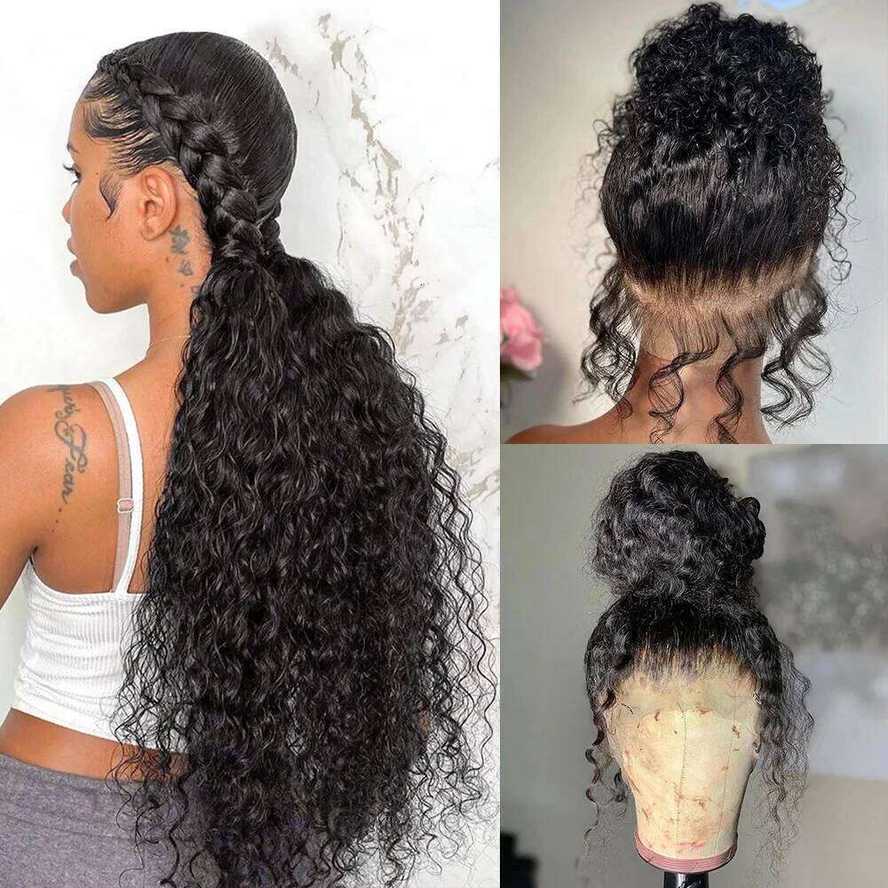 Deep Curly Wigs 360 Full Front Human Hair Water Wave 13X4 13X6 HD Lace Frontal Wig