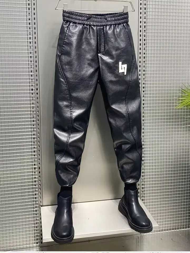 Leather Pants Mens Hip Hop Harem Loose Trousers Fashion Streetwear Harajuku Trousers Luxury Brand High Quality Mens Cargo Pant W250819