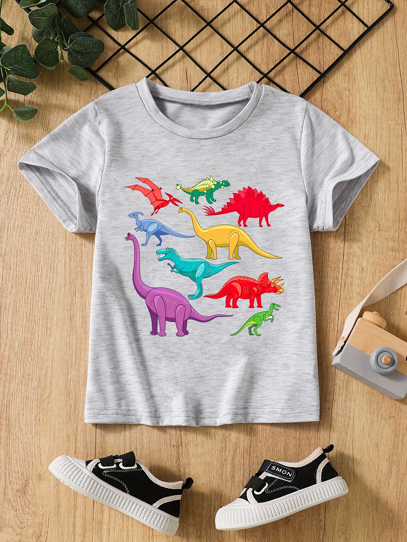 T-shirts Children's Tri-Pack: Breathable & Fast Dry Boys' Shirts Featuring Little Dinosaurs Patterns