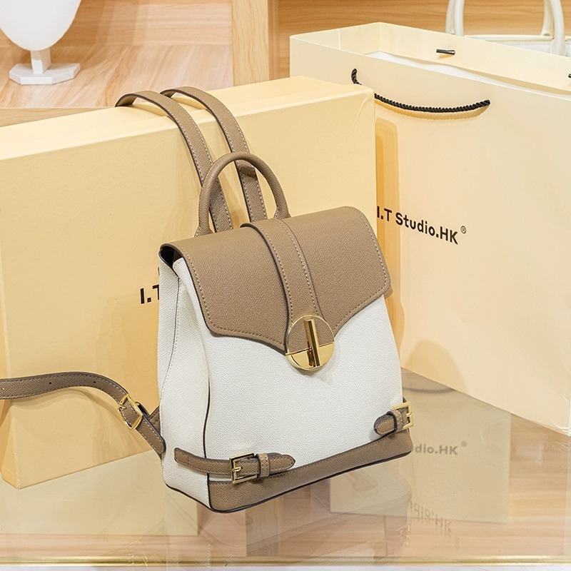 LORDLY KNACK designer bag light luxury genuine leather Backpack bag versatile high-quality vintage fashion casual backpack for woman