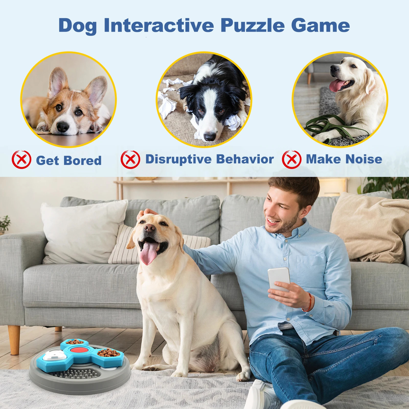 2-Layers Dog Puzzle Toys Slow Feeder Food Dispenser Interactive Increase Puppy IQ Anti-Choking Tableware Dog Licking Plates 250813