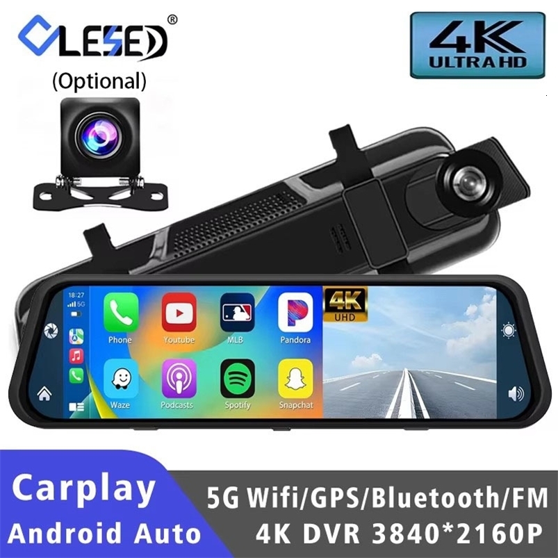 10 Dash Cam 4K 3840*2160P Car Dvr Carplay Android Auto GPS 5G WIFI AUX Stream RearView Mirror Dashcam Camera Drive Recorder FM 250818ww