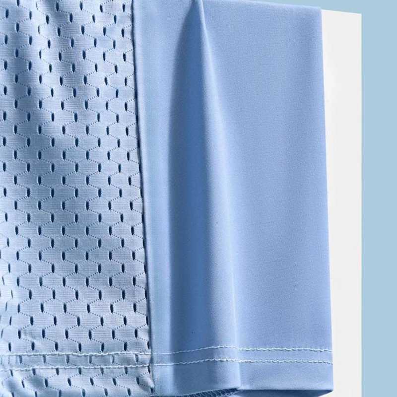 3pcs Mens Ice Silk Cool Soft Comfy Boxers Briefs Underwear Mesh Patch Breathable Comfy Stretchy Trunks W250819