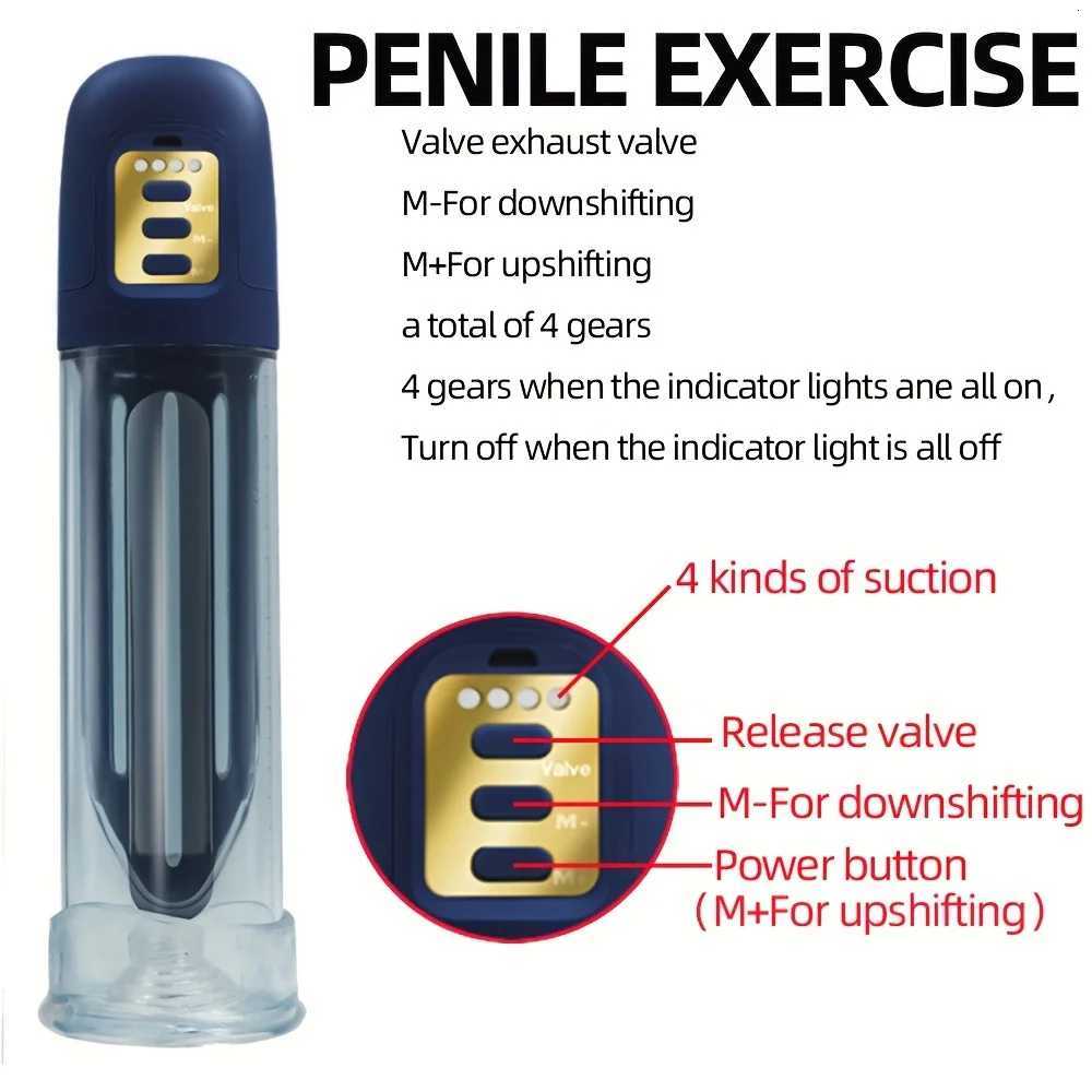 1 pc Electric Penis Pump Sex Toys for Men Male penis exercise masturbator Penile Vacuum Pump Penis Massager Male Masturbator XJ250819