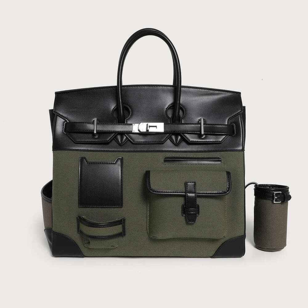 2025 New Season Color-Block Canvas Tote Extra Large Bags Casual Travel Single Designer Shoulder Crossbody Women's Bag