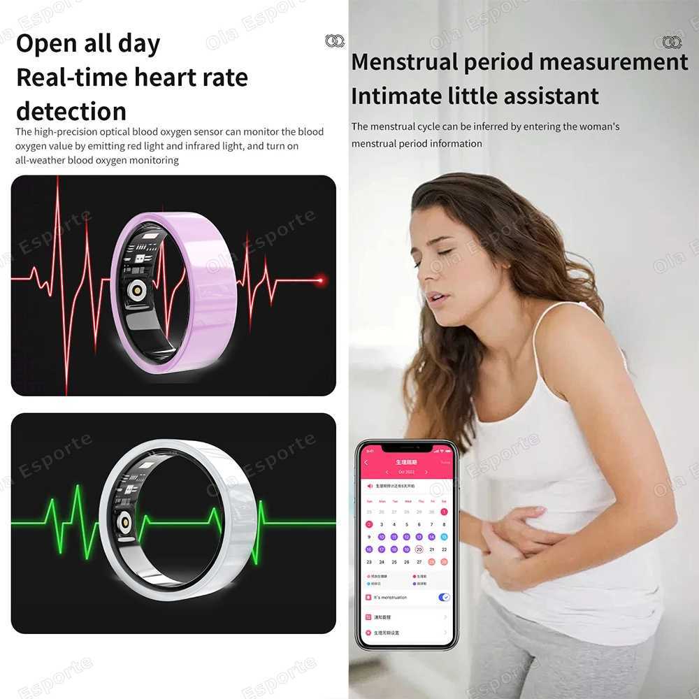 New For Android IOS Ceramic Smart Ring Support NFC Access Control Men Women Heart Rate Sleep Monitor IP68 5ATM Waterproof Rings W250819