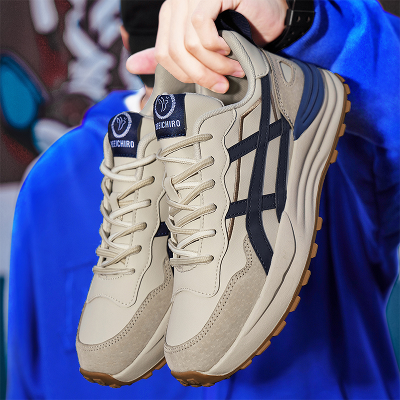 Summer trend, genuine leather soft sole dad shoes for men, 2025 new style, breathable and versatile sports leisure shoes