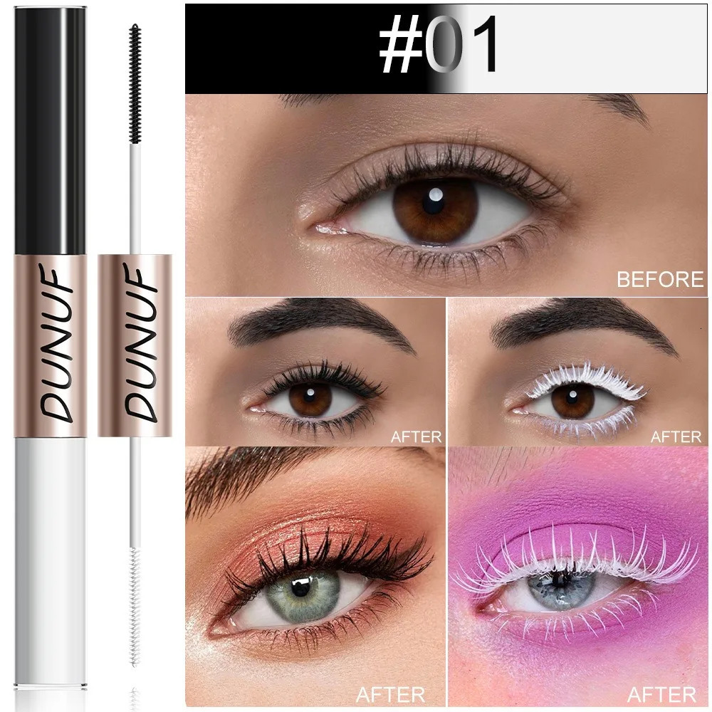 Slender Double-head Colored Mascara Curl Thick Lash Eyelash Extension Lengthening Waterproof Yellow Red Brown Fine Brush Mascara 250818