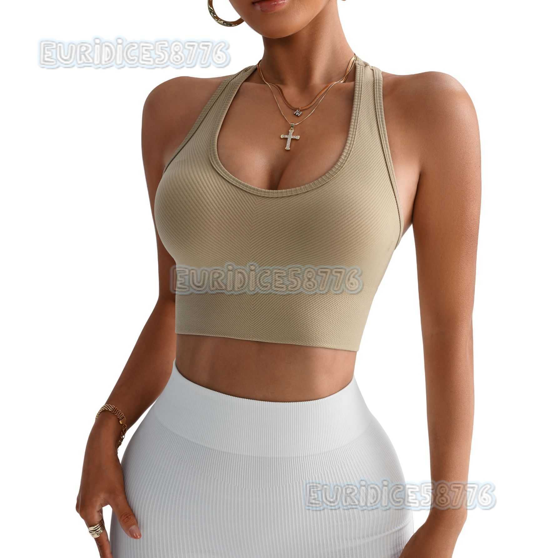 Sports Racerback Tank Top for Women Chest Pads Quick-dry Running Fitness Top Sleeveless Yoga Wear Breathable Vest for Outerwear H250819