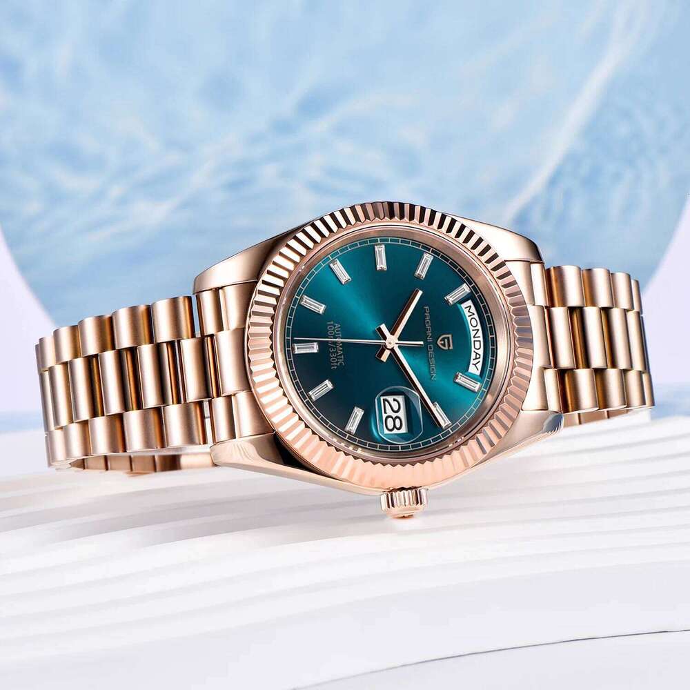 PAGANI DESIGN DD36 Mens Watches Rose Gold Automatic Watch For Men Mechanical Wristwatch AR Sapphire Waterproof Clock Gift