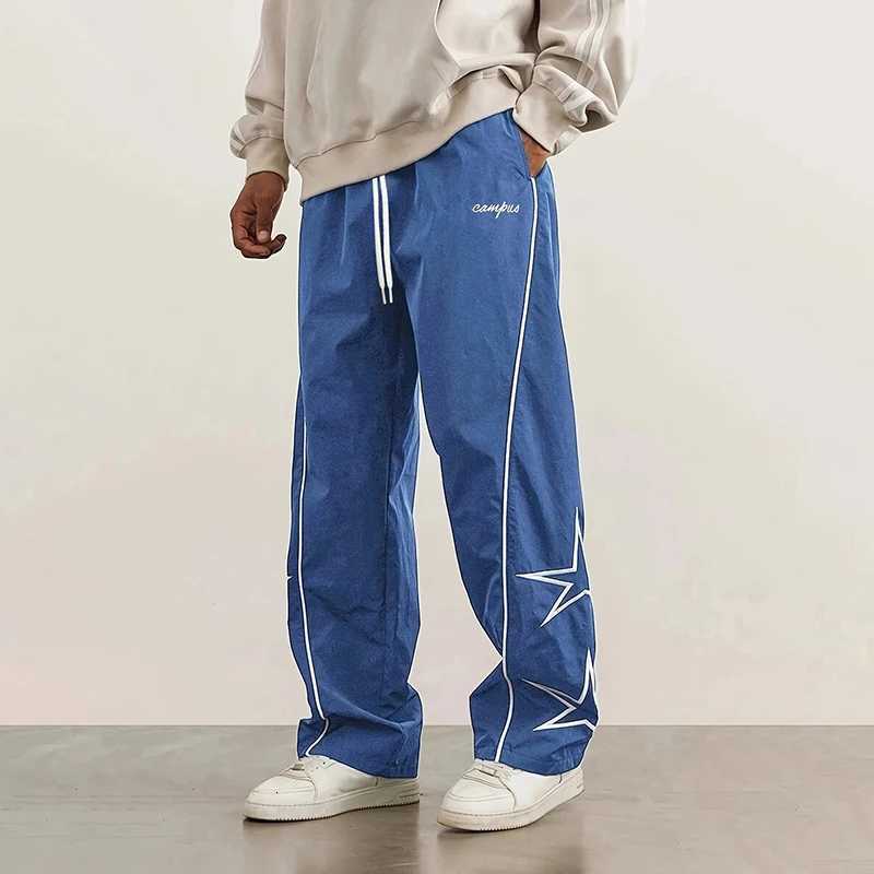 Para Pants Sports Mens Ice Silk Spring and Summer Straight Work Pants Lace-Up Loose Pants Outdoor Pants Casual Pants W250819