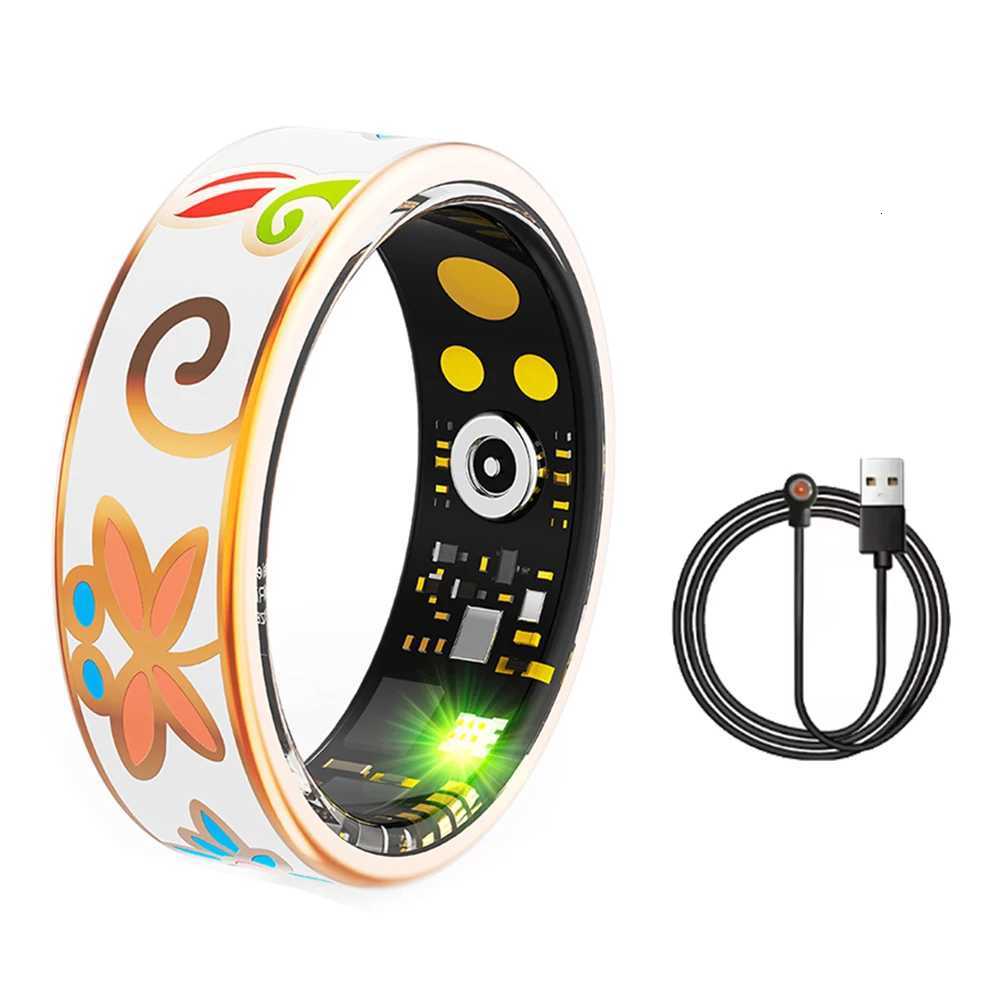 Color Enamels Craftsmanship Smart Ring Health Tracker Heart Rate SPO2/BP Sleep Monitoring Health Ring Fitness Tracker Ring W250819