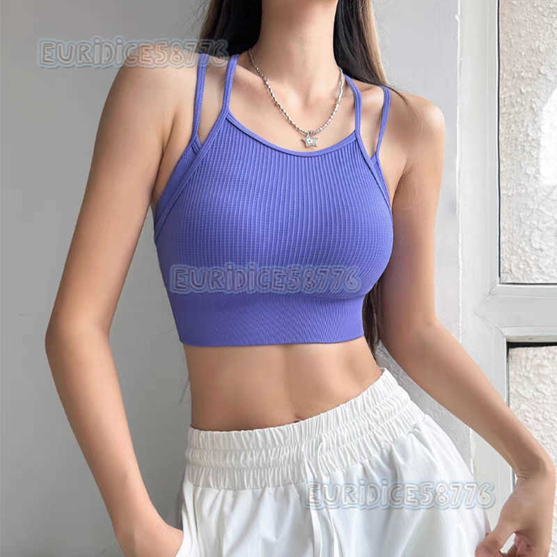 Seamless Backless Running Sports Bra Shockproof One-piece Bra Pilates Fitness Camisole with Chest Pads H250819