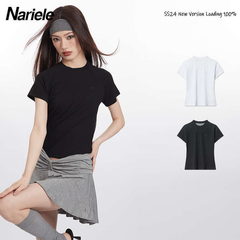 Solid Color Slim Fit Short Sleeve T-Shirt For Women, Ins Summer Pure Desire Back Hollow Design Hot Girl Top B3