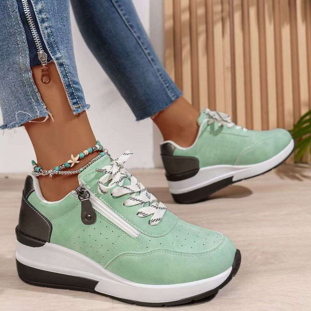 Women's Fashion Versatile 36-43 Large Size Sneakers New Wedge Thick Sole Casual Shoes