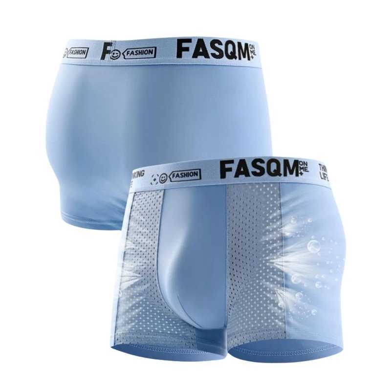 3pcs Mens Ice Silk Cool Soft Comfy Boxers Briefs Underwear Mesh Patch Breathable Comfy Stretchy Trunks W250819