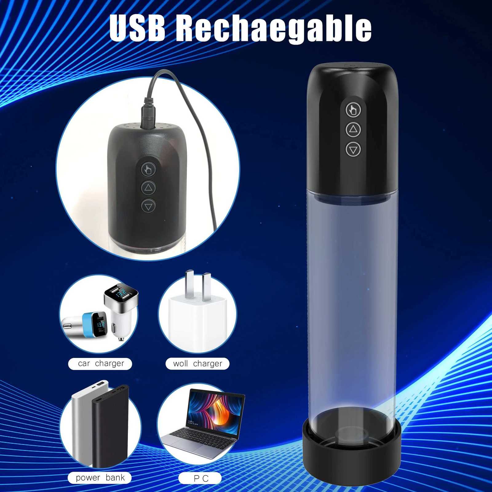 Electric Vacuum Penis Pump for Men Sucking Rechargeable Penis Enlargement Extender Pump Masturbator for Men Sex Toy for 18+ XJ250819