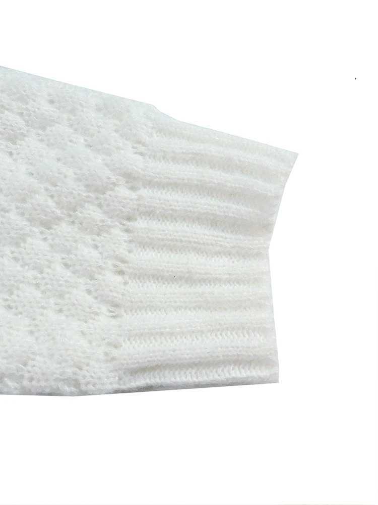 2025 Autumn and Winter New Womens Long Sleeve Flower Prickle White Sweater Comfortable Autumn and Winter Best Choice XJ250819