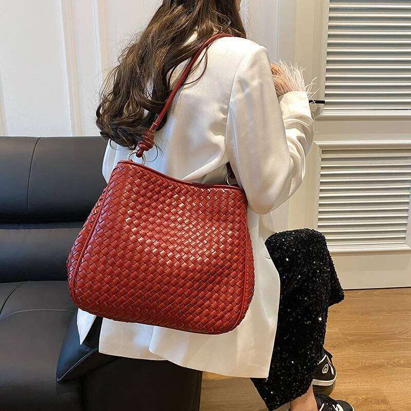 Raffia Bucket Eco Friendly Sardine Pattern Tote Large Boho Shoulder Bag Unisex