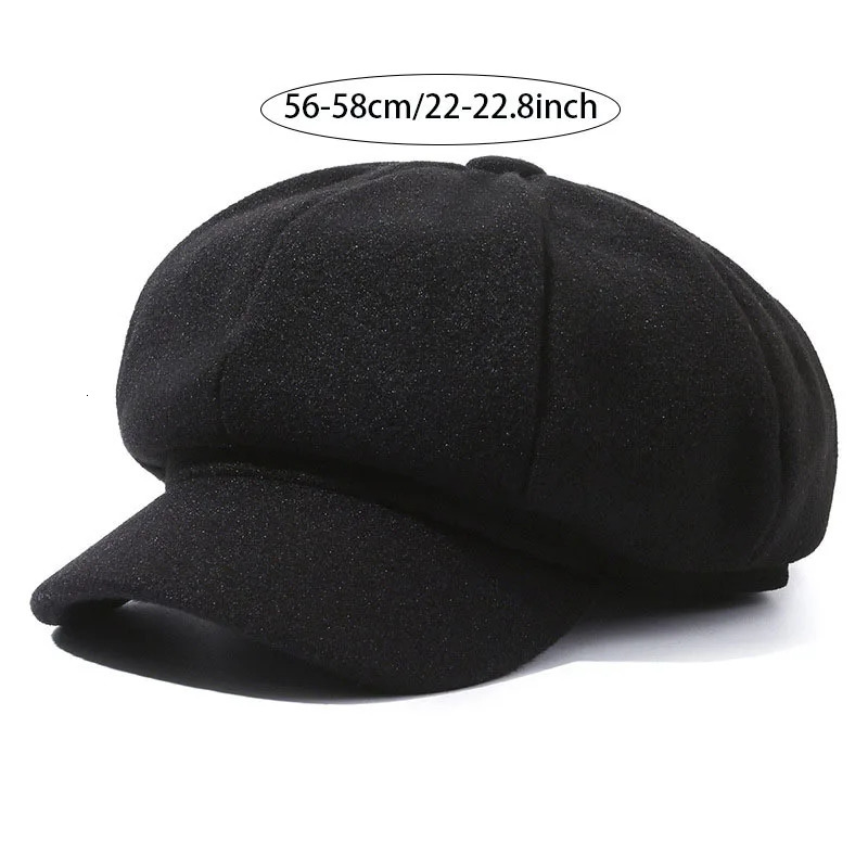 Solid Color Woolen Fashion Beret Autumn and Winter Outdoor Cotton Hat Windproof Men Women sboy Hats Universal Painter Caps 250814