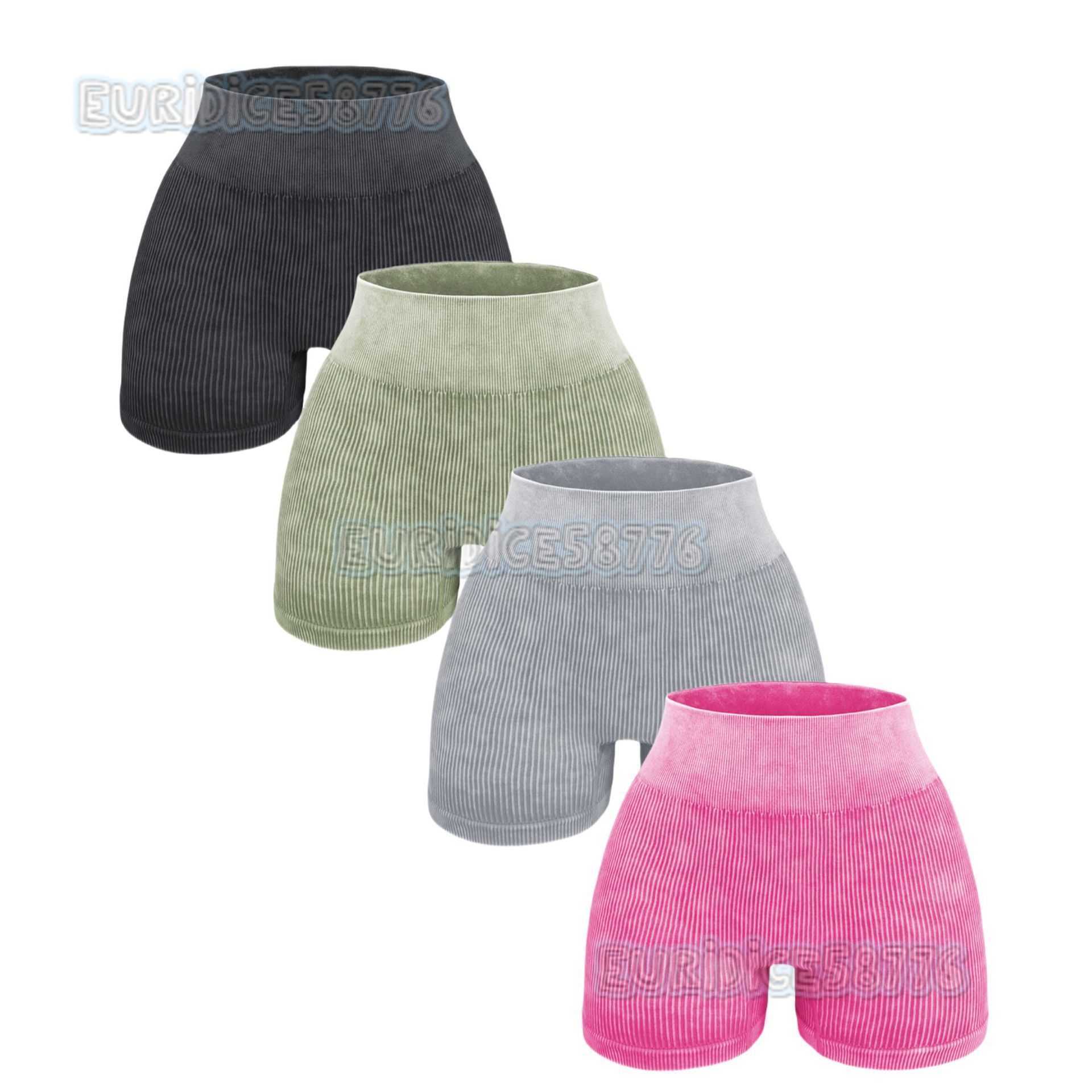 Washed Yoga Pants for Women Summer High Waist Hip Lift Quick-dry Tight Running Fitness Pants Ribbed Solid Color Sports Pants H250819