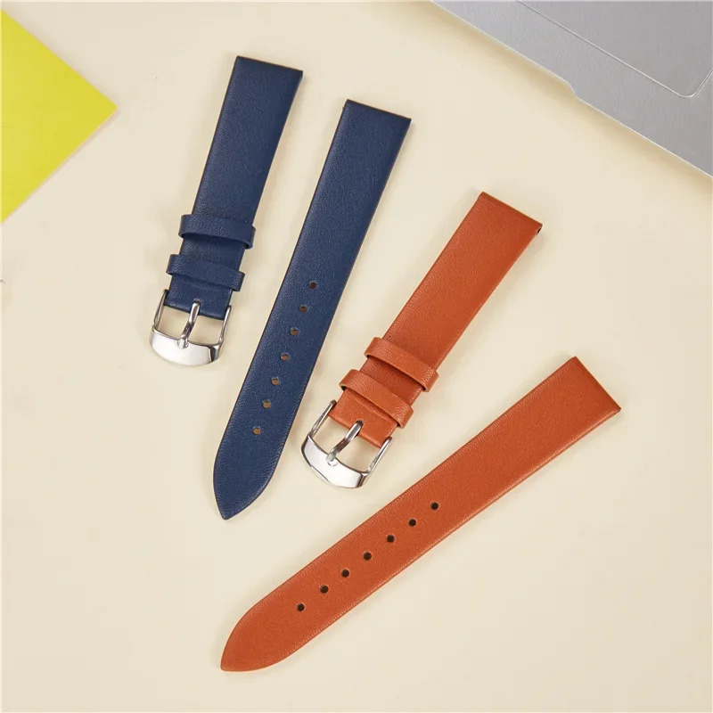 Leather Watch Band 14mm 16mm 18mm 20mm 22mm Thin Smooth Watch Straps Belt Bracelets Soft Comfortable Leather Strap 250818