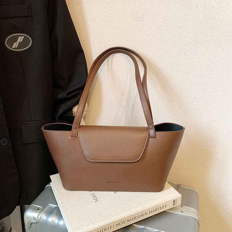 French Style Lychee Pattern Underarm for Women 2025 Summer Fashion Versatile Elegant High-end Single Shoulder Tote Bag