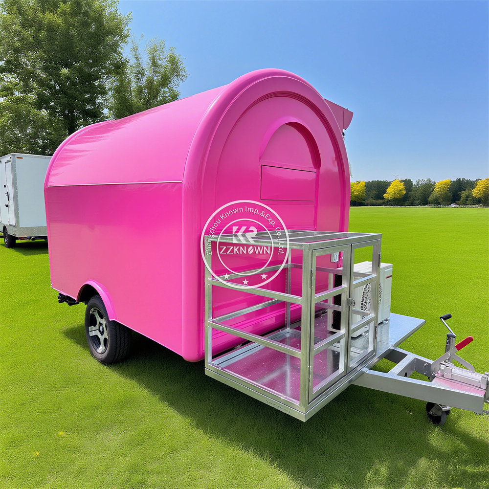 Customized Mobile Kitchen Pizza Cart Fast Food Vending Trailer Hot Dog Catering Truck Concession Mobile Food Truck For Sale