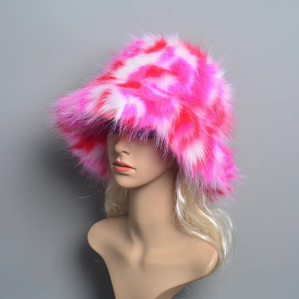 Faux Fur Hat Womens Elegant Autumn and Winter Fur Fisherman Hat Korean Senior Warm Bucket Hat 2025 Color 250819