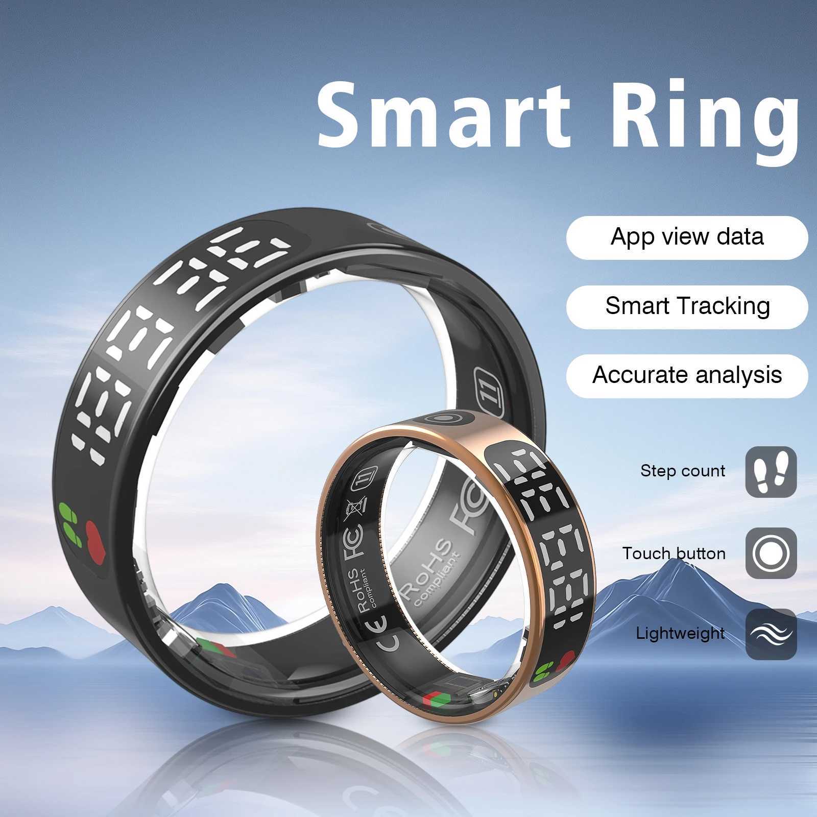 Smart Ring Multiple Sports Modes Sleep Tracking Step Counting Remote Photography Unisex Sports Ring with Charging Box W250819