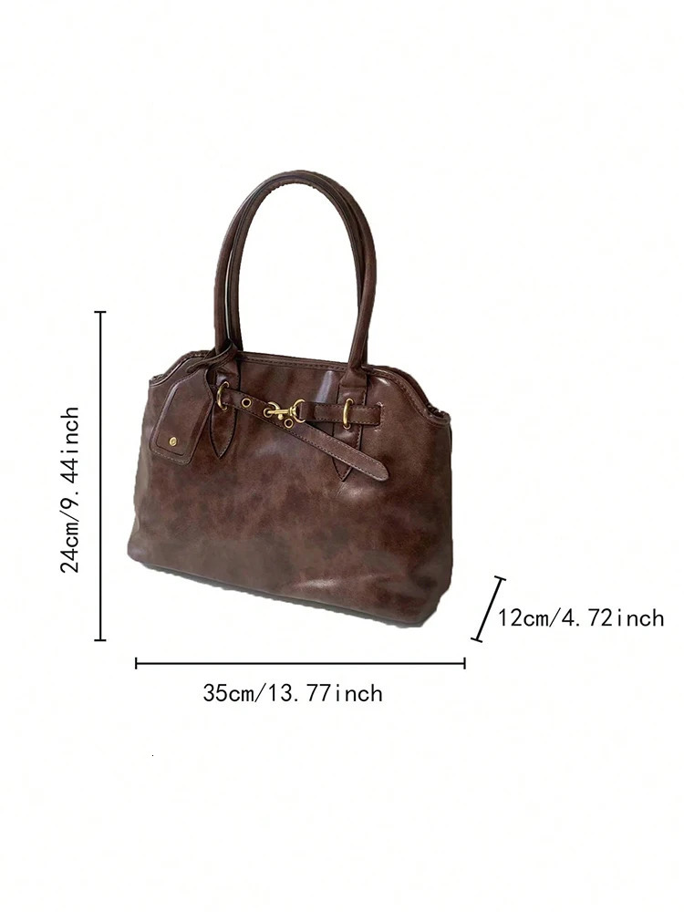 retro briefcase versatile large capacity shoulder bag fashionable casual womens daily commuting womens bag handbag 250818