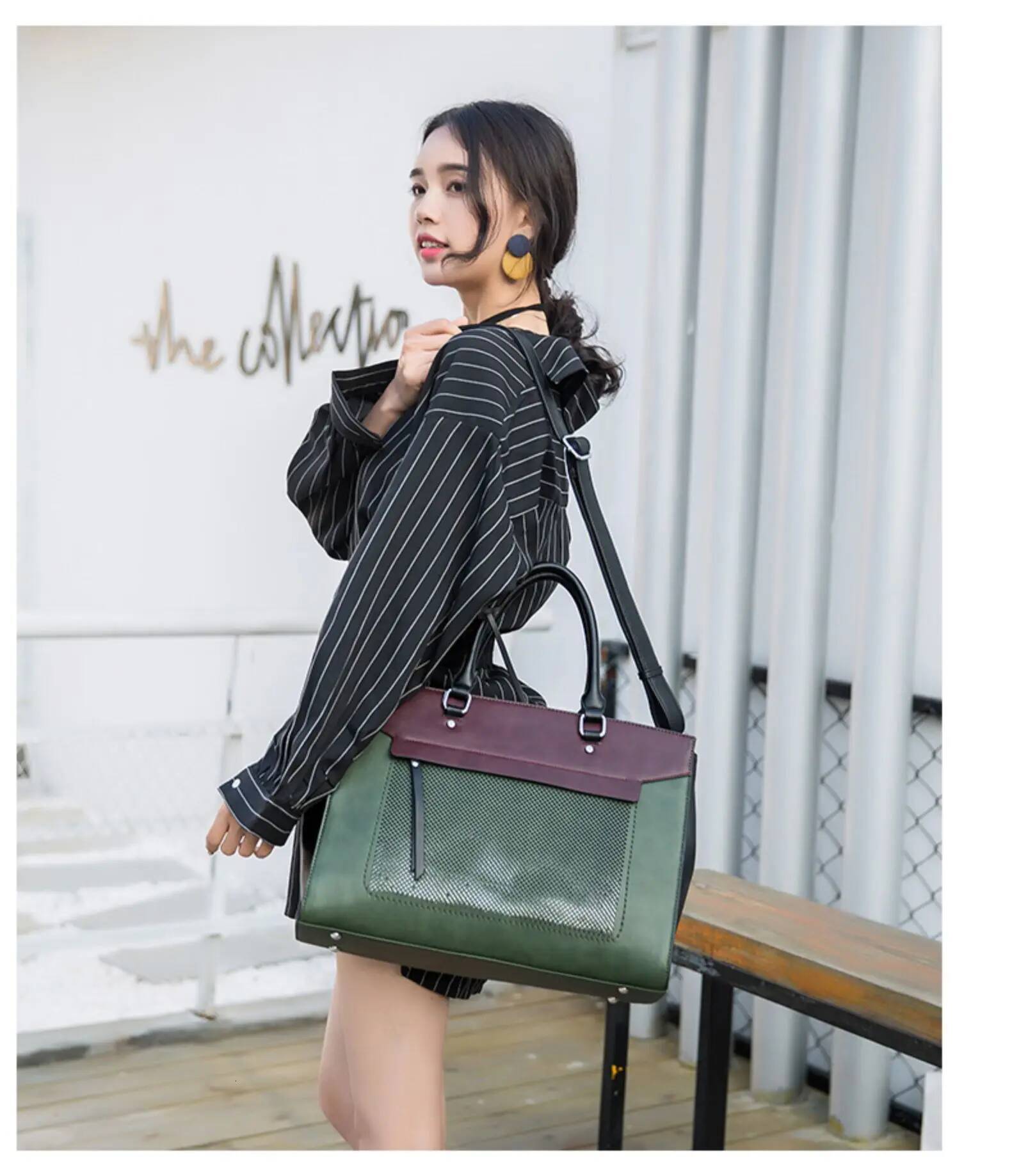 Fashion Women Handbag Document Shoulder Slung Tote Bag Female 14 Inch Laptop Briefcase Leather Messenger Crossbody Bags