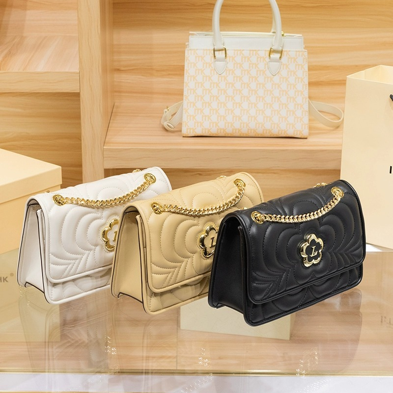 LORDLY KNACK designer bag light luxury genuine leather casual floral flap bag versatile high-quality fashion handbag for woman