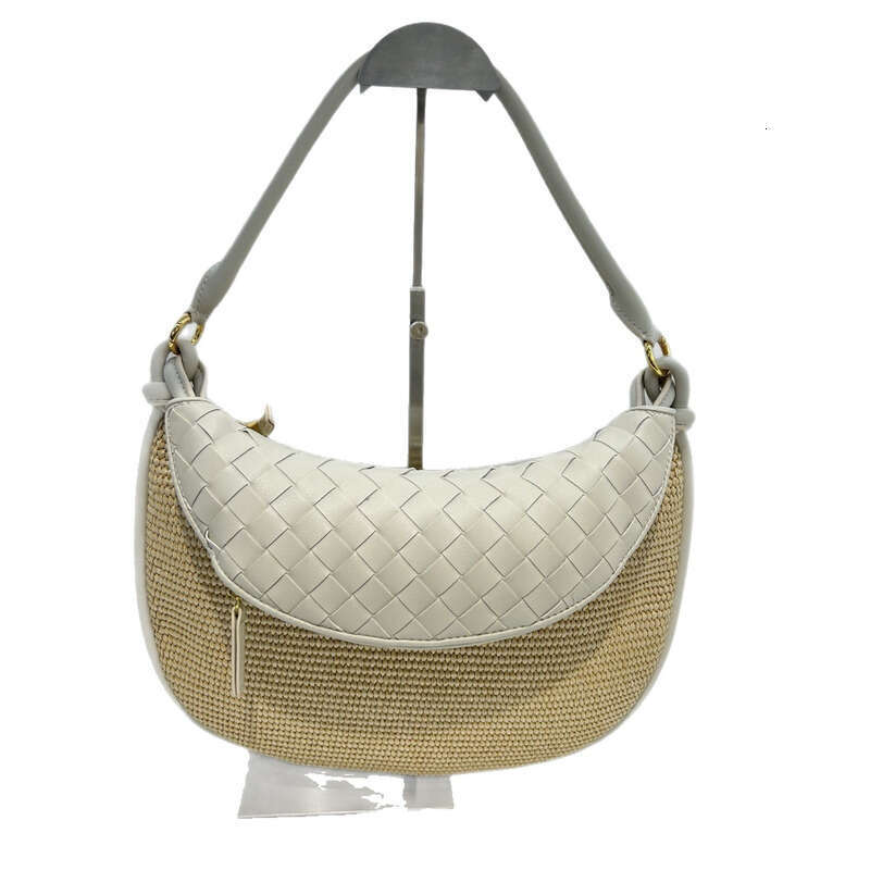 Leather Bag Women Handbag Braided Bag New High End Handmade Raffia Woven Niche Twin Bags Handheld Crossbody Versatile Shoulder Bag