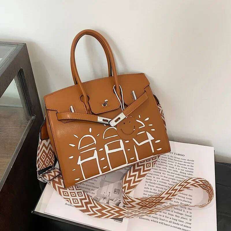 Spring Latest Large Capacity Women S Tote Fashion Printed Handheld Crossbody Casual All Match