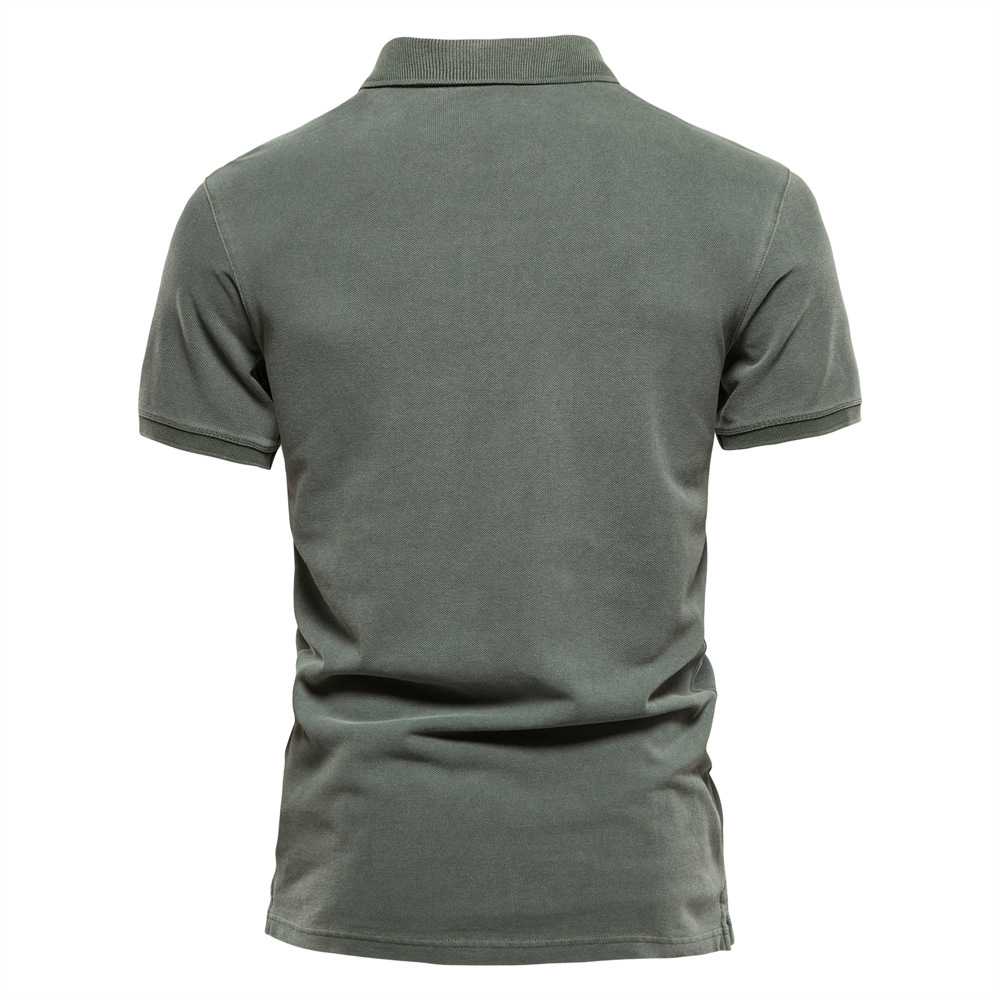 Men's Polo Shirt Summer Collar Sport Cotton Tee Casual Solid Color Short Sleeve Top European Sizes: S - 2XL