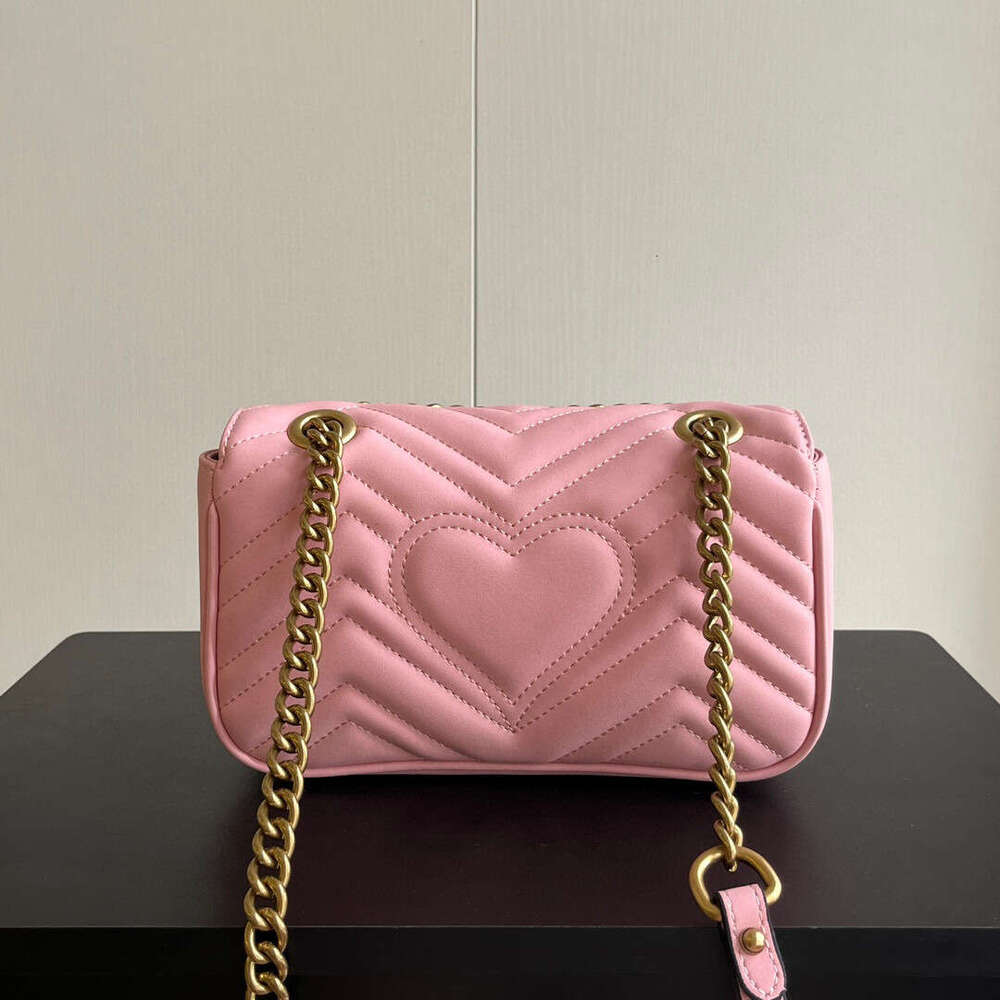 Top Layer Cowhide Chain Small 22CM Shoulder Crossbody Flip Cover Phone for Women