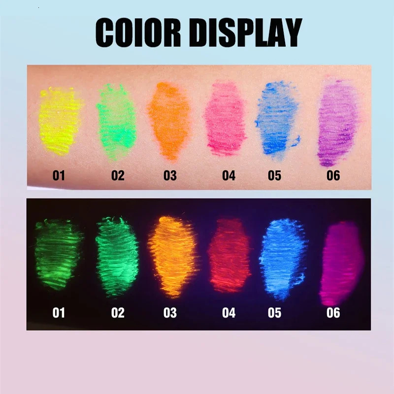 Fluorescence Mascara Waterproof No Blooming Fast Dry Colorful Neon Eyelashes Curling Yellow Blue Lengthens Eye Lashes Cosmetics 250818