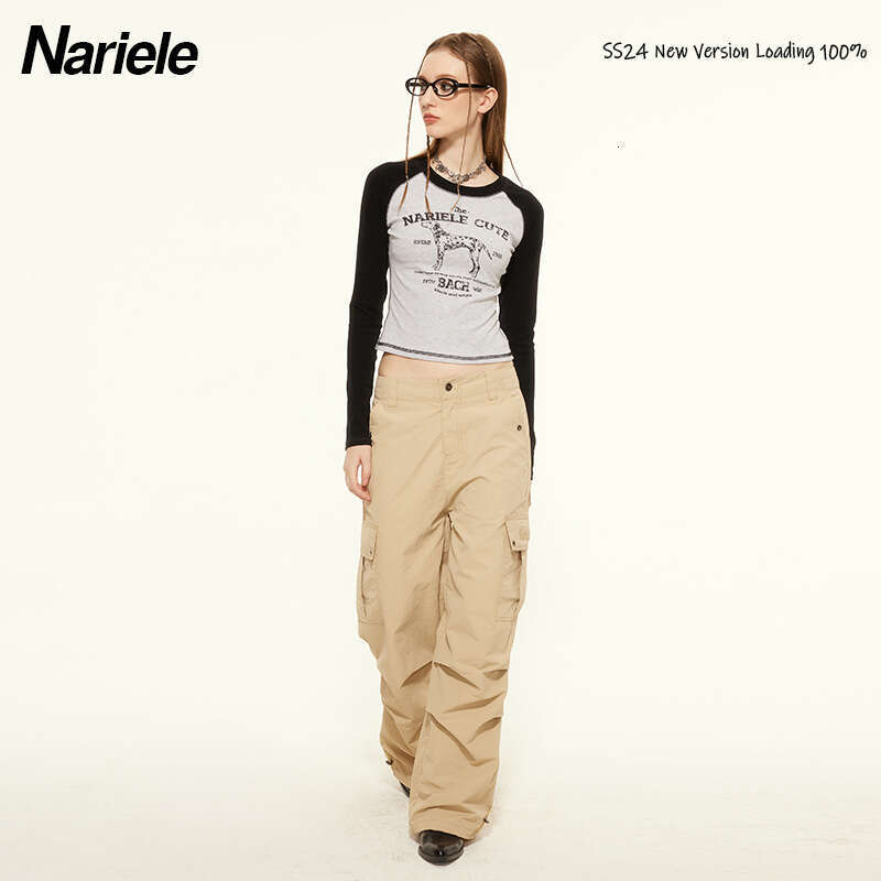 Letter Print Ins Niche Color Block Long Sleeve T-Shirt Round Neck Slimming Age-Reducing Versatile Top For Women B3