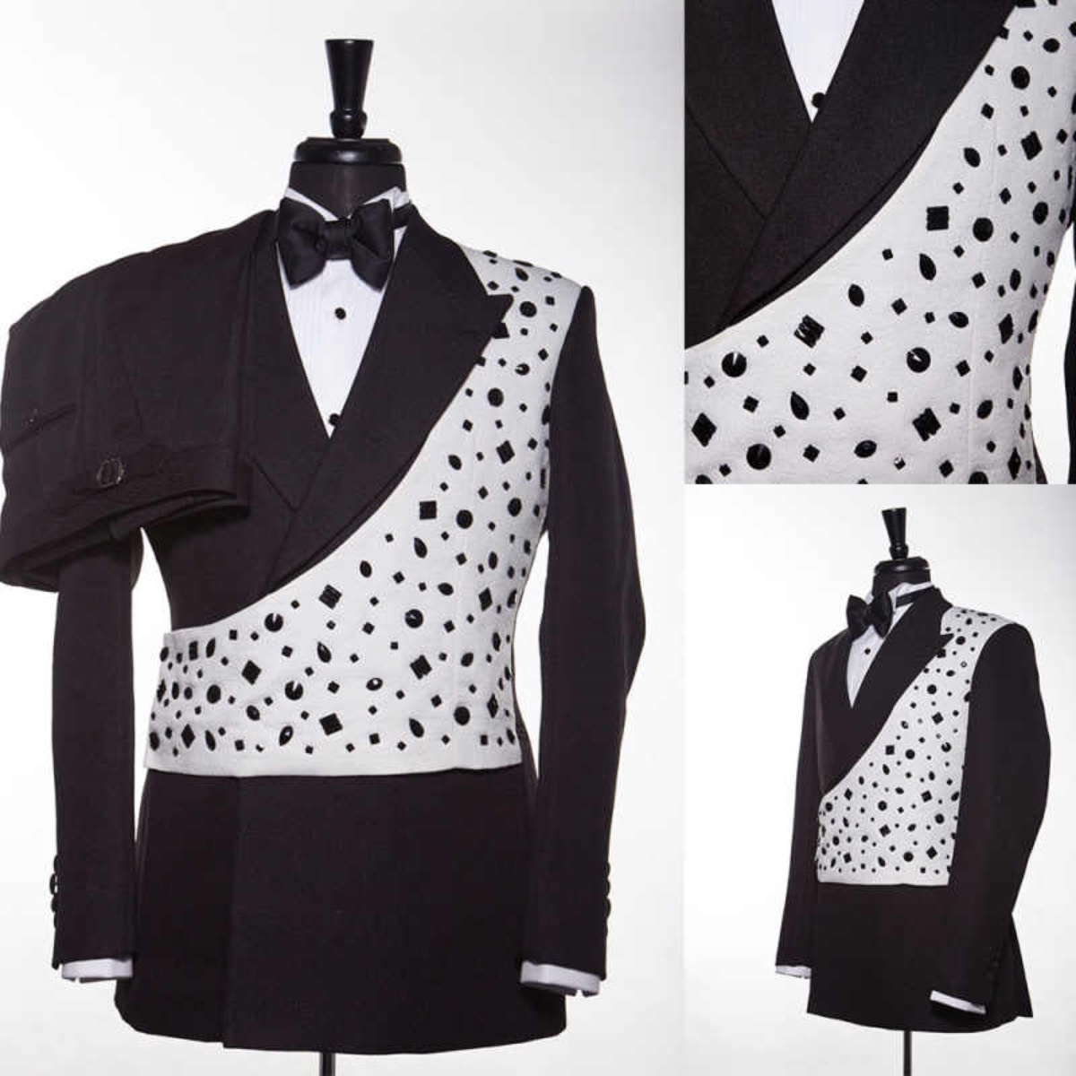 Unique Diamond Men Suit Peaked Lapel 2 Pcs Jacket Pants Wedding Grooms Tuxedos Special Occasion Customized