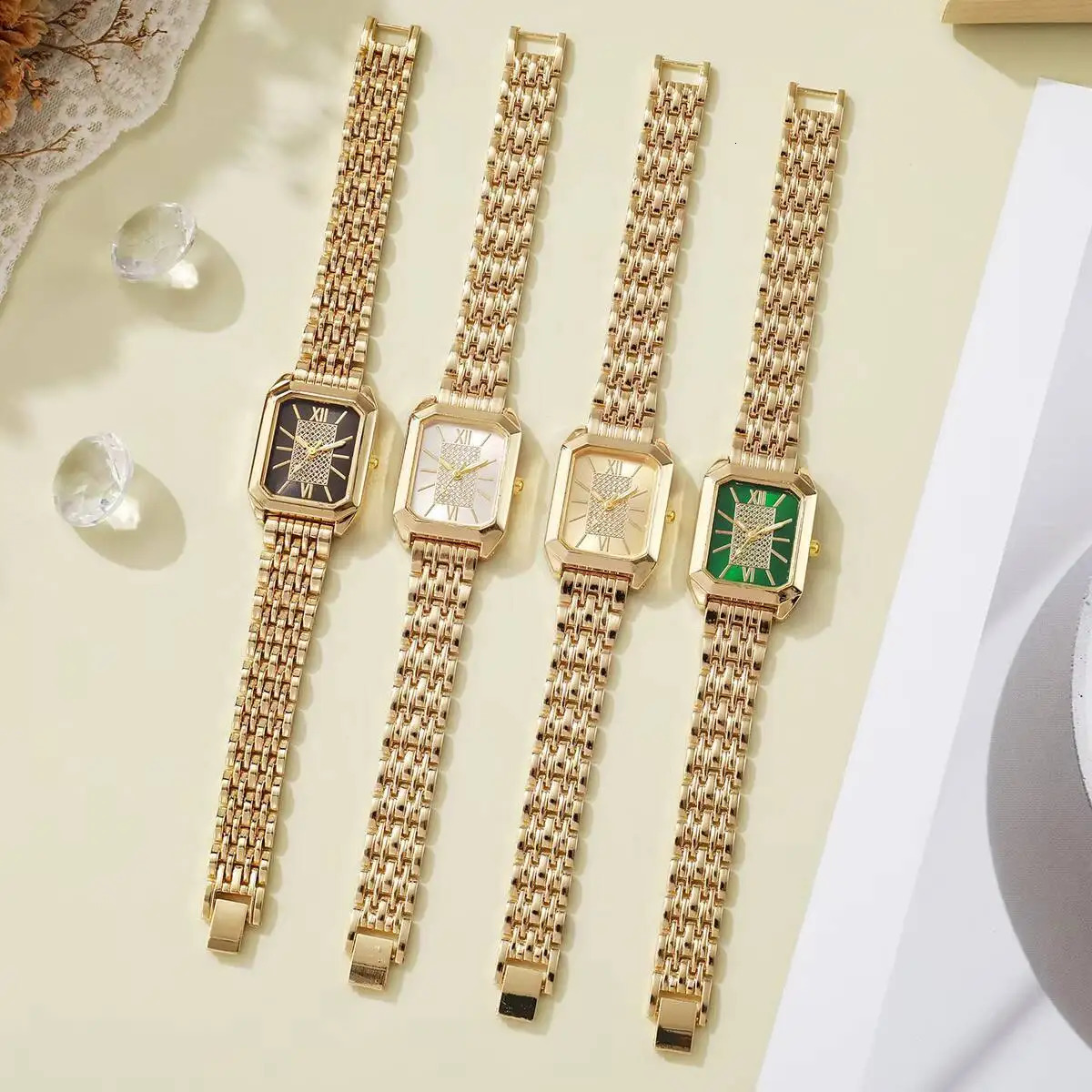 Fashion Rectangle Women Watches Ladies Stainless Steel Strap Quartz Wristwatches Reloj MujerWithout Box 250818