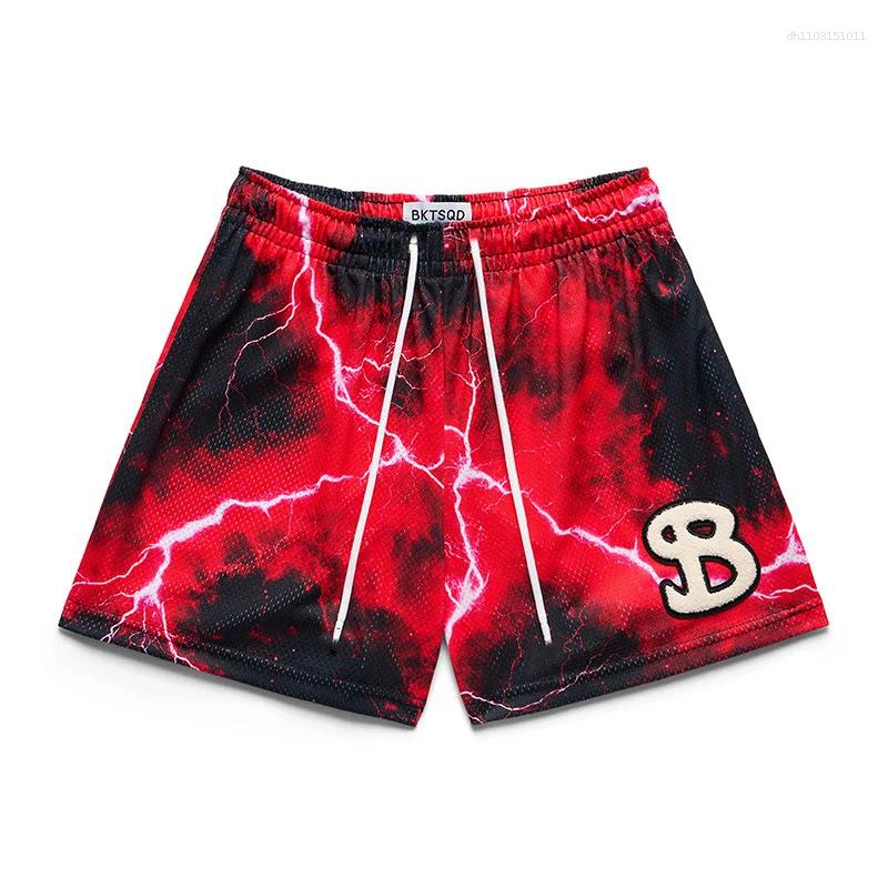 Men's Shorts 2025 BKTSQD Summer Mesh Basketball Men Sweatpants Quick Drying Loose Sports Casual Trendy Running Beach